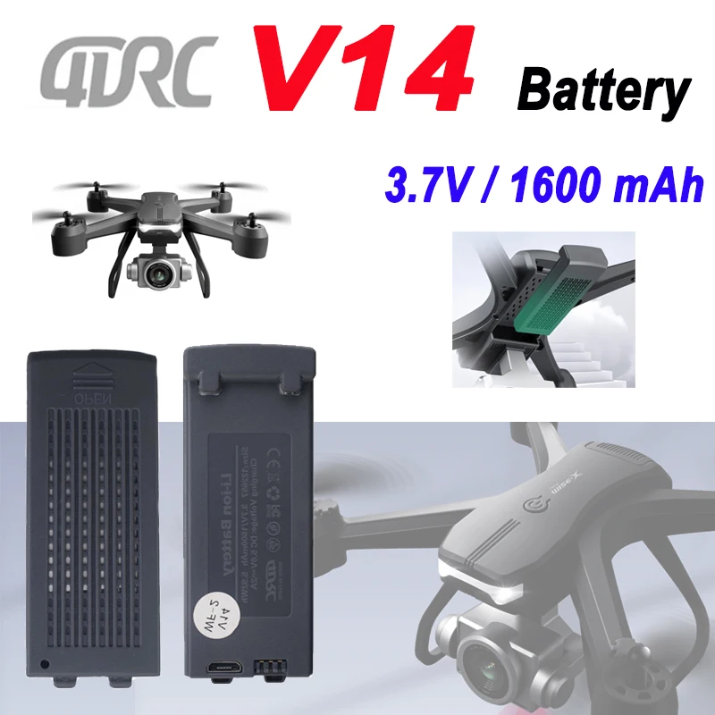 4DRC V14 RC Drone Original Battery 4D-V14 3.7V 1600mAh Battery For 4DRC-V14 Dron Parts V14 RC Plane Replaceable Battery