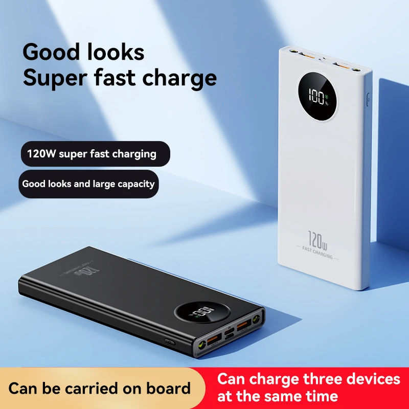 120W Fast Charging Powerbank Large Capacity Fast Charging 50000mAh  Powerbank Portable Battery Charger For iPhone Xiaomi