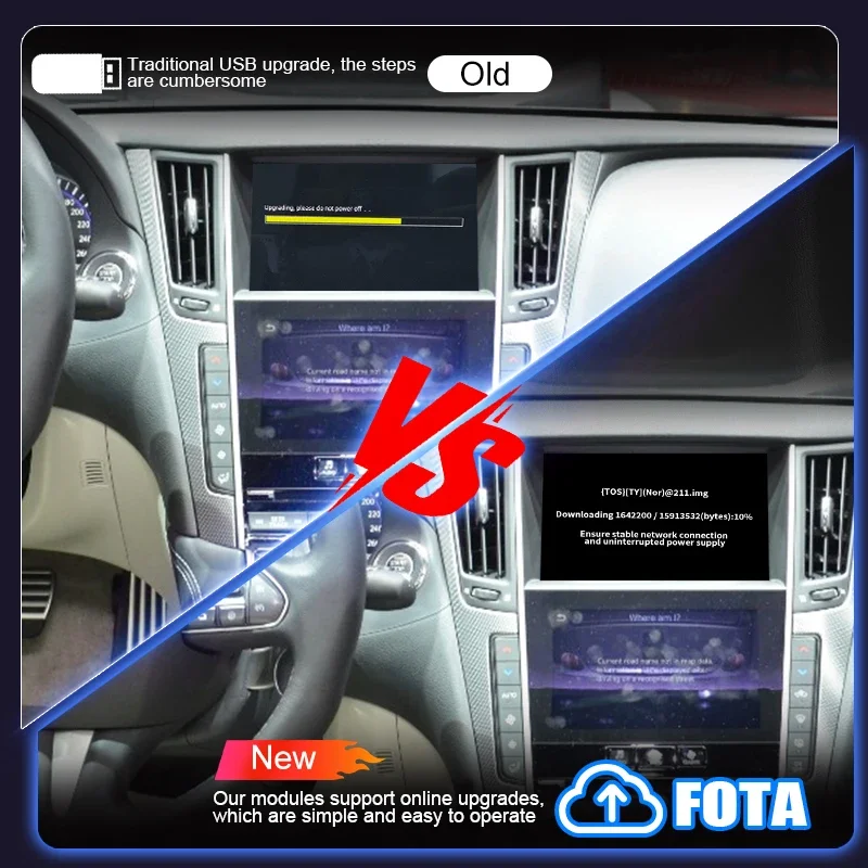 Wireless CarPlay Android Auto for Infniti Q60/QX50 2013-2015 Mirror Aftermarket CarPlay Upgrade Retrofit Multimedia Navigation