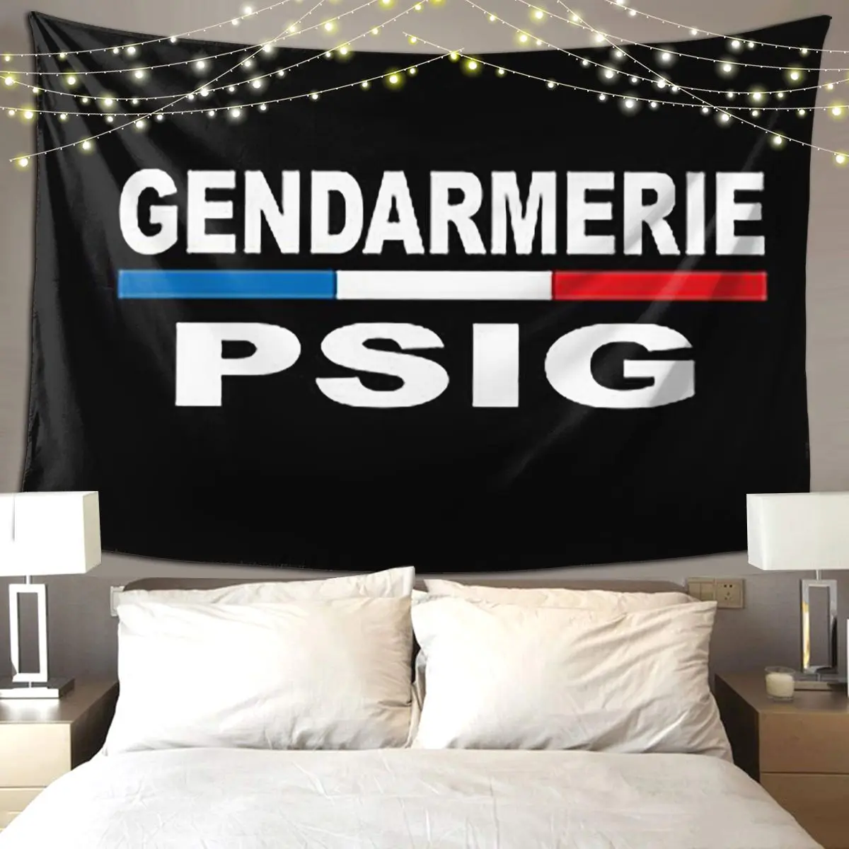 

PSIG GENDARMERIE PATCH Tapestry Hippie Wall Hanging Aesthetic Home Decor Tapestries for Living Room Bedroom Dorm Room