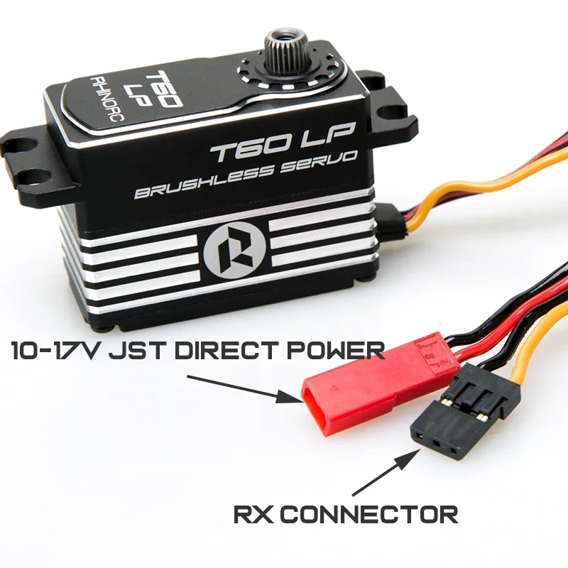 RhinoRC T60LP スマート ロープロファイル 17V 66KG ブラシレス ダイレクト パワー サーボ