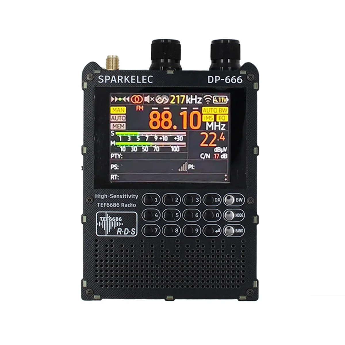 راديو DP-666 TEF6686 عالي الحساسية راديو كامل النطاق FM/LW/MW/SW ESP32 2.8 بوصة IPS TouchS n يدعم ترقية البرامج الثابتة