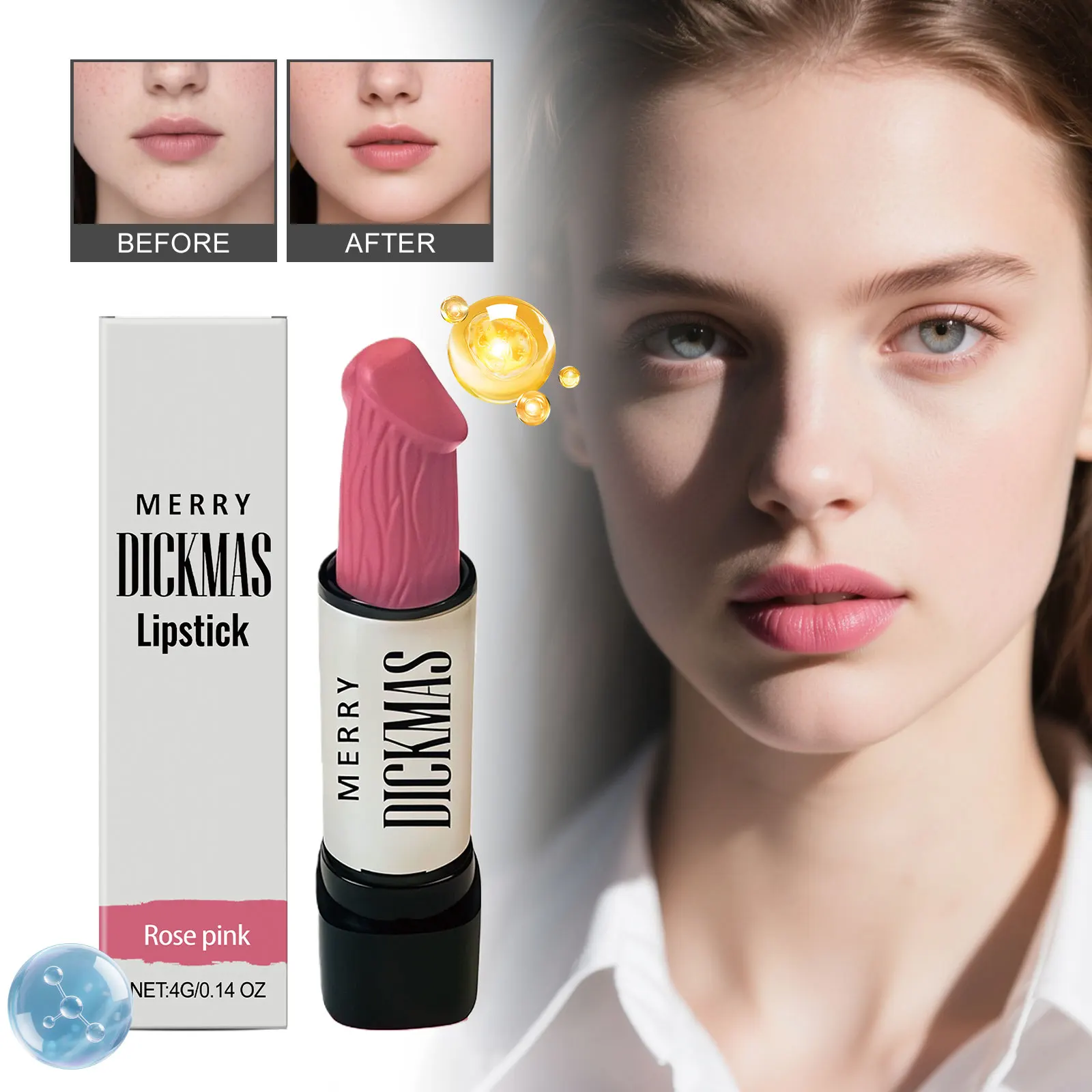 4-Farben-Lippenstift-Set, Make-up, matt, Lippenstift, Lippentönung, langlebig, wasserdicht, antihaftbeschichtet, farbwechselnder Lipgloss