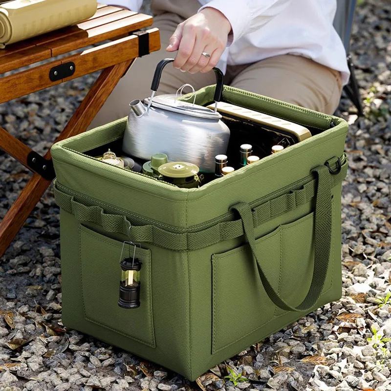 Tool Storage Bag Heavy Duty Oxford Cloth Tool Organizer Foldable with Side Pocket Multi Functional Portable Hand Carry Tool Tote