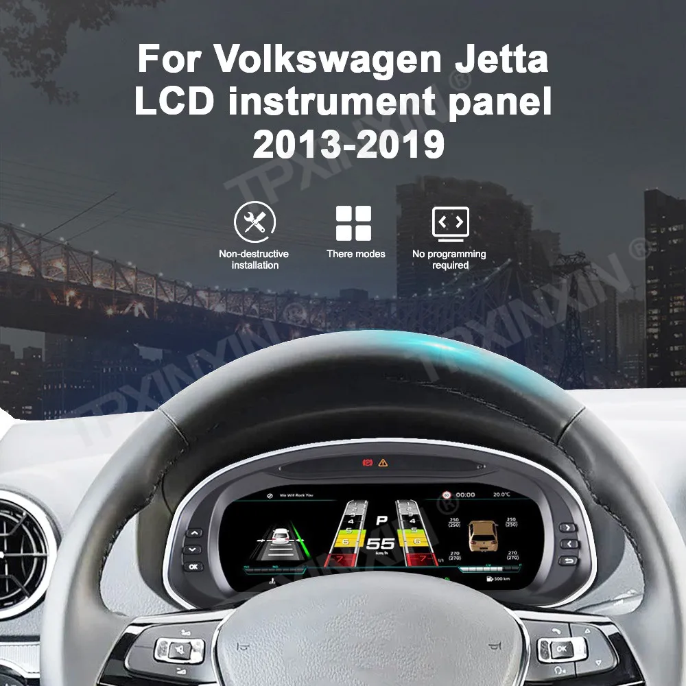 Car LCD Dashboard For Volkswagen Jetta 2013-2019 Digital Cluster Instrument Panel Cockpit Multifunctional Speedometer