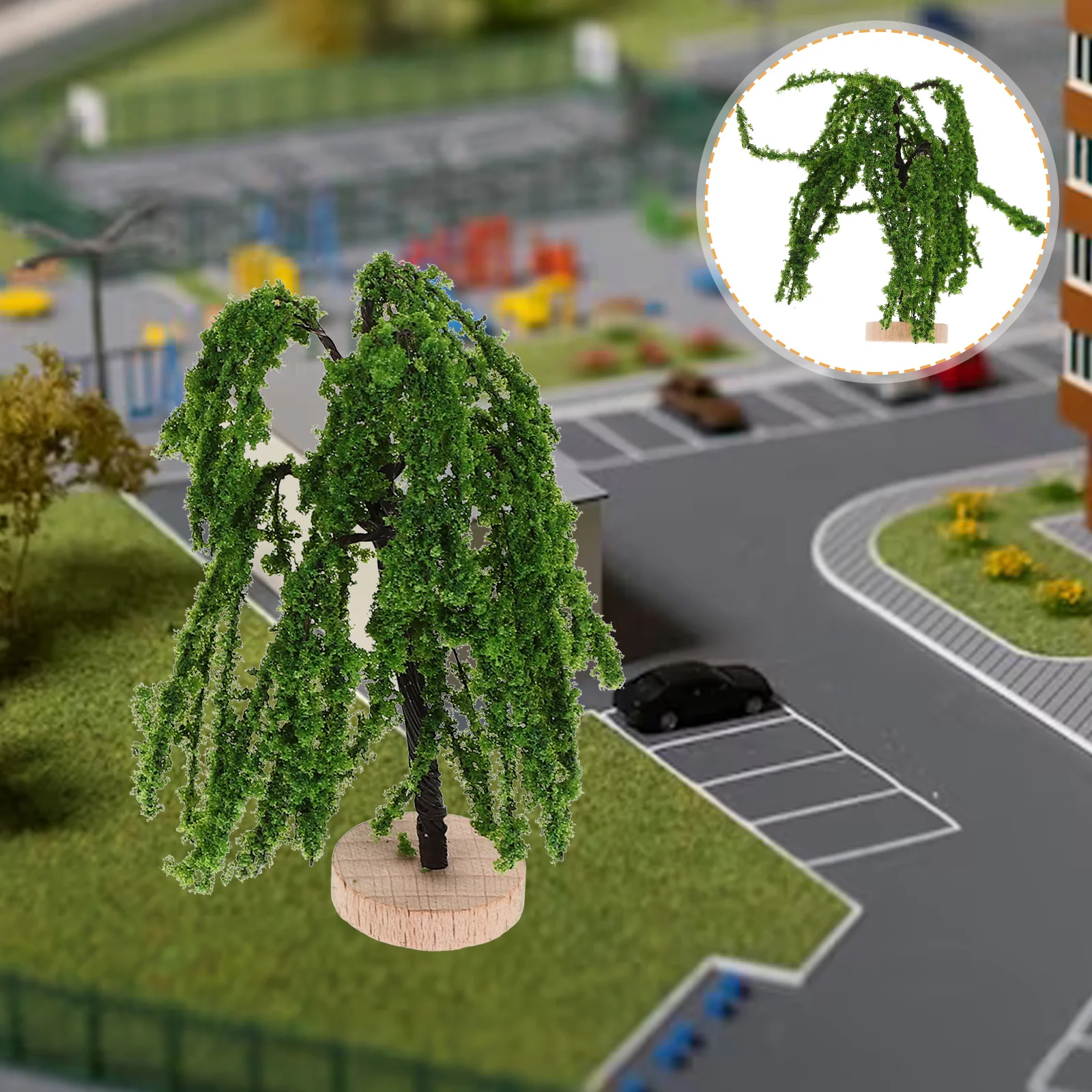 

2Pcs Exquisite Miniature Scenery Trees Creative Display Props for Desk Living Room Dollhouse Sand Table Decoration