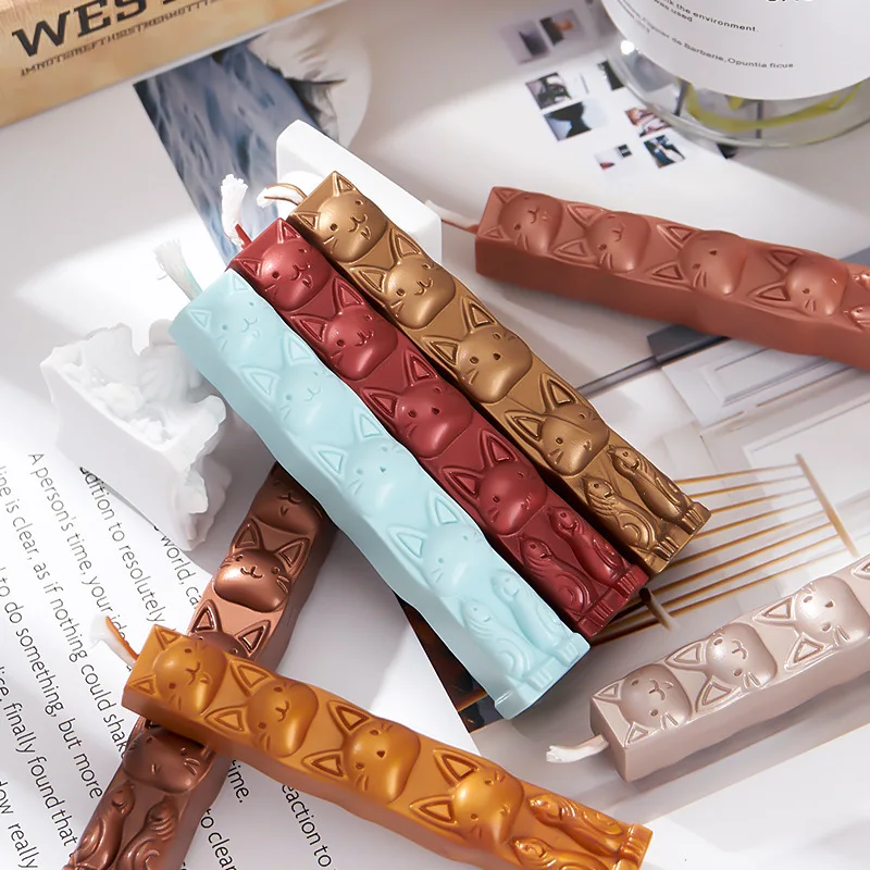Wax Strips with Cores/Handmade DIY Wax Seal Ink Pad Vintage Seal Stamp Auxiliary Raw Materials Cute Cat Patterns Wax Sealing
