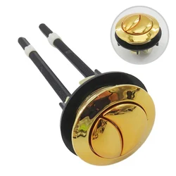 38mm Golden Toilet Button Toilet Water Tank Flush Dual Push Button Double-push Flush Toilet Button Crescent Shape With 2 Rods