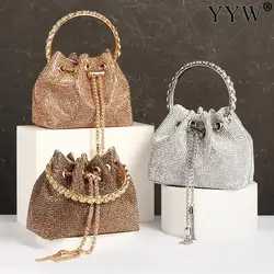 Borsa a tracolla a secchiello da donna di moda con borsa da sera con strass per borsa da sposa da donna borsa da ragazza pochette da donna Bolsos