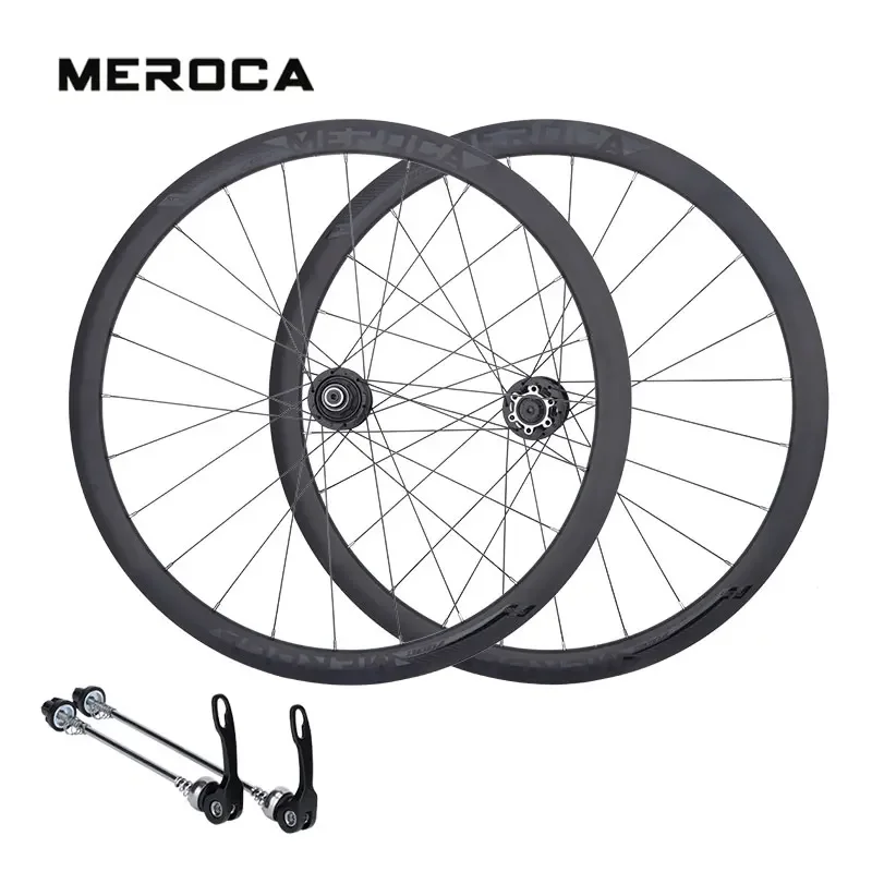 MEROCA Road Bicycle Wheelset 6-Blot Bock Disc Brake Quick Release / Thru Axle Aluminum Alloy 700C Wheel Road Cycling