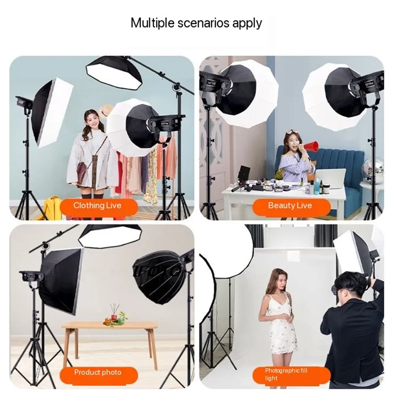 LATZZ 500W LED Video Light 3-kolorowe światło fotograficzne Profesjonalne źródło światła Cob do nagrywania w pomieszczeniach na żywo Krótkie wideo