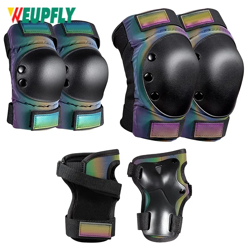 Kids Knee Pad Elbow Pads, Womens Skate Protective Gear Set 3 in 1 Knee and Elbow Pads Wrist Guards for Skateboard, Roller Skates