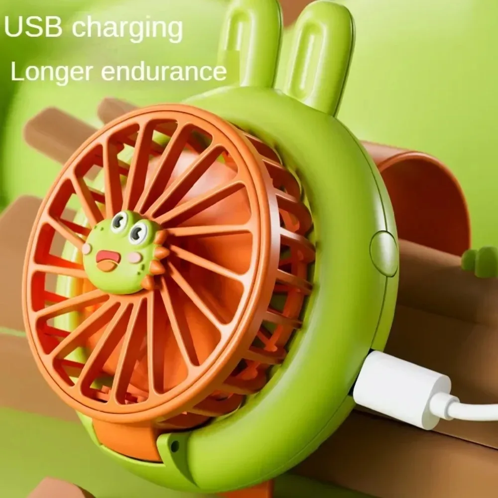 New Handheld Lightweight Children's Mini Fan USB Charging Cute Cartoon Watch Fan Outdoor Portable Small Fan Easy To Carry