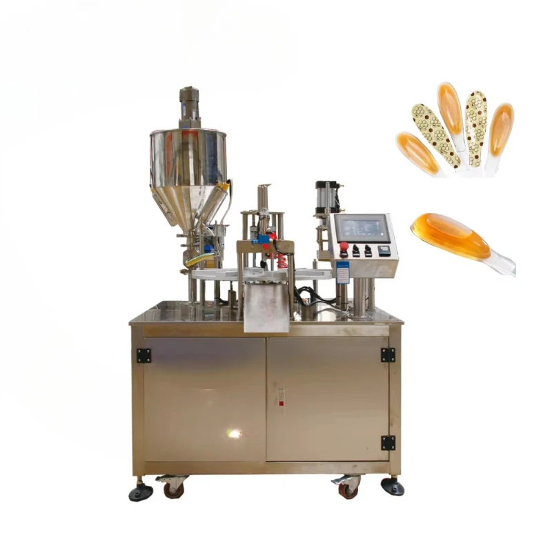 Mesin pengisi dan penyegel sendok madu putar, satu kepala, untuk sendok madu yang dapat dimakan