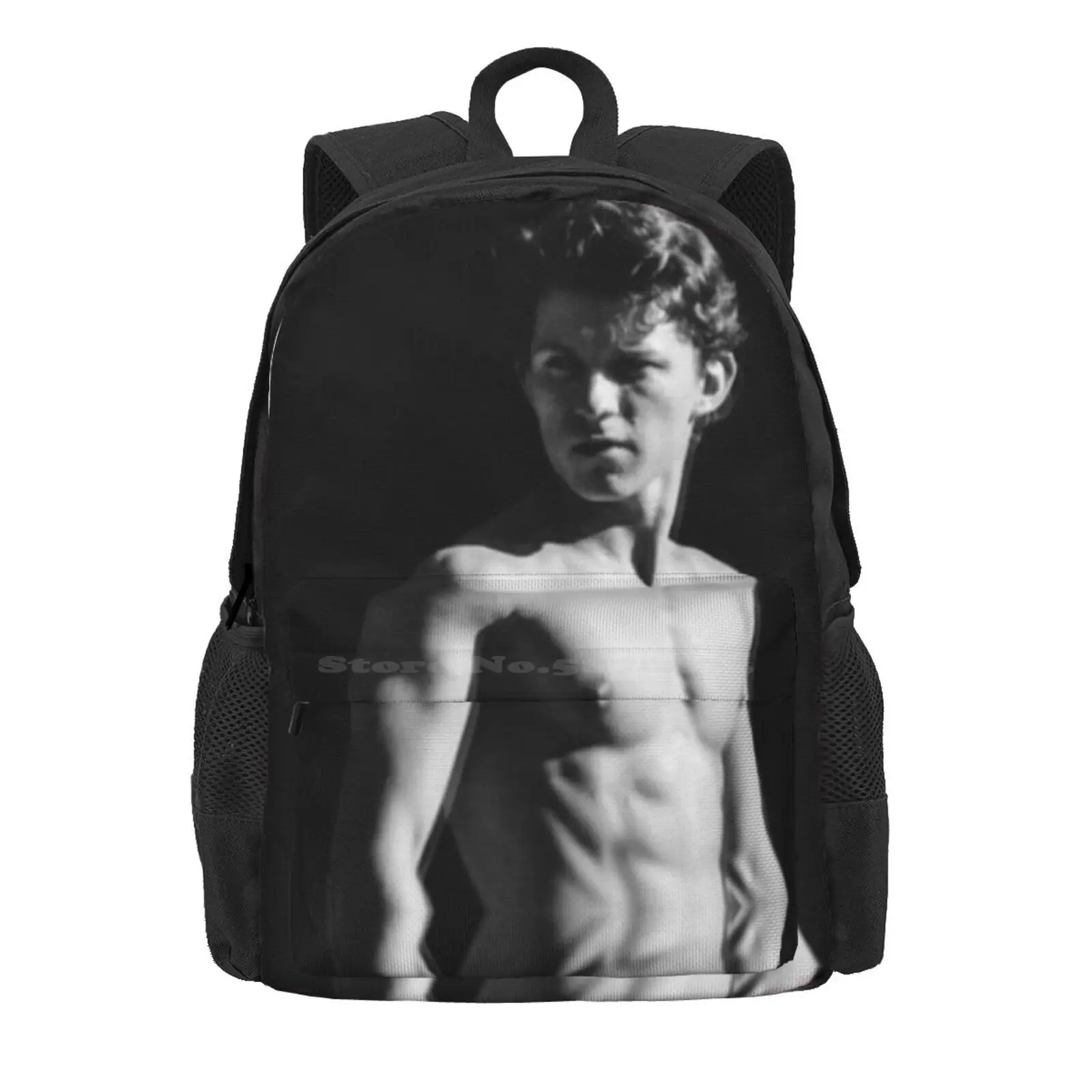 Tom Holland Black And White Hot Sale Schoolbag Backpack Fashion Bags Tom Holland Cute Tom Holland Collage Tom Holland Shirtless