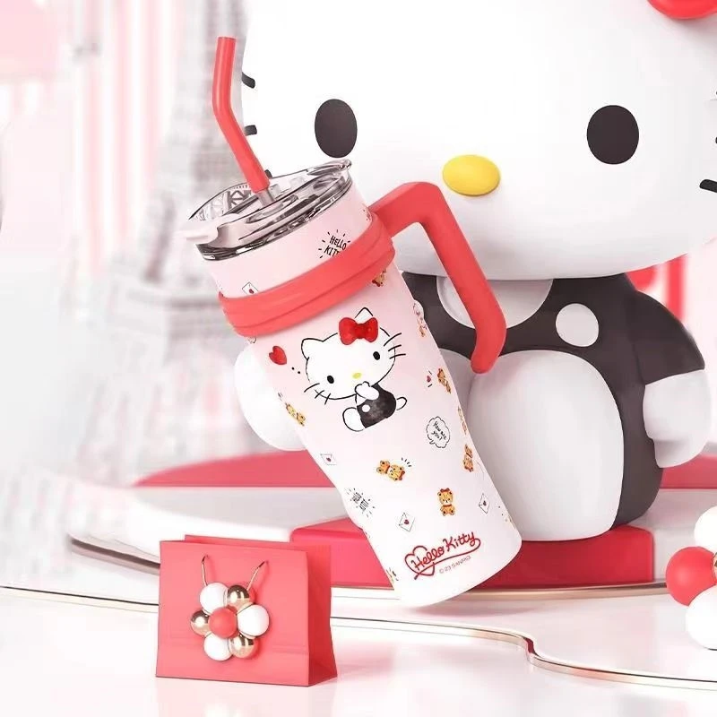 

Sanrio Hello Kitty 1200ml Thermos Bottle Kuromi Insulation Cup My Melody Sippy Water Cups Big Mac Ice Cream Cups Birthday Gift