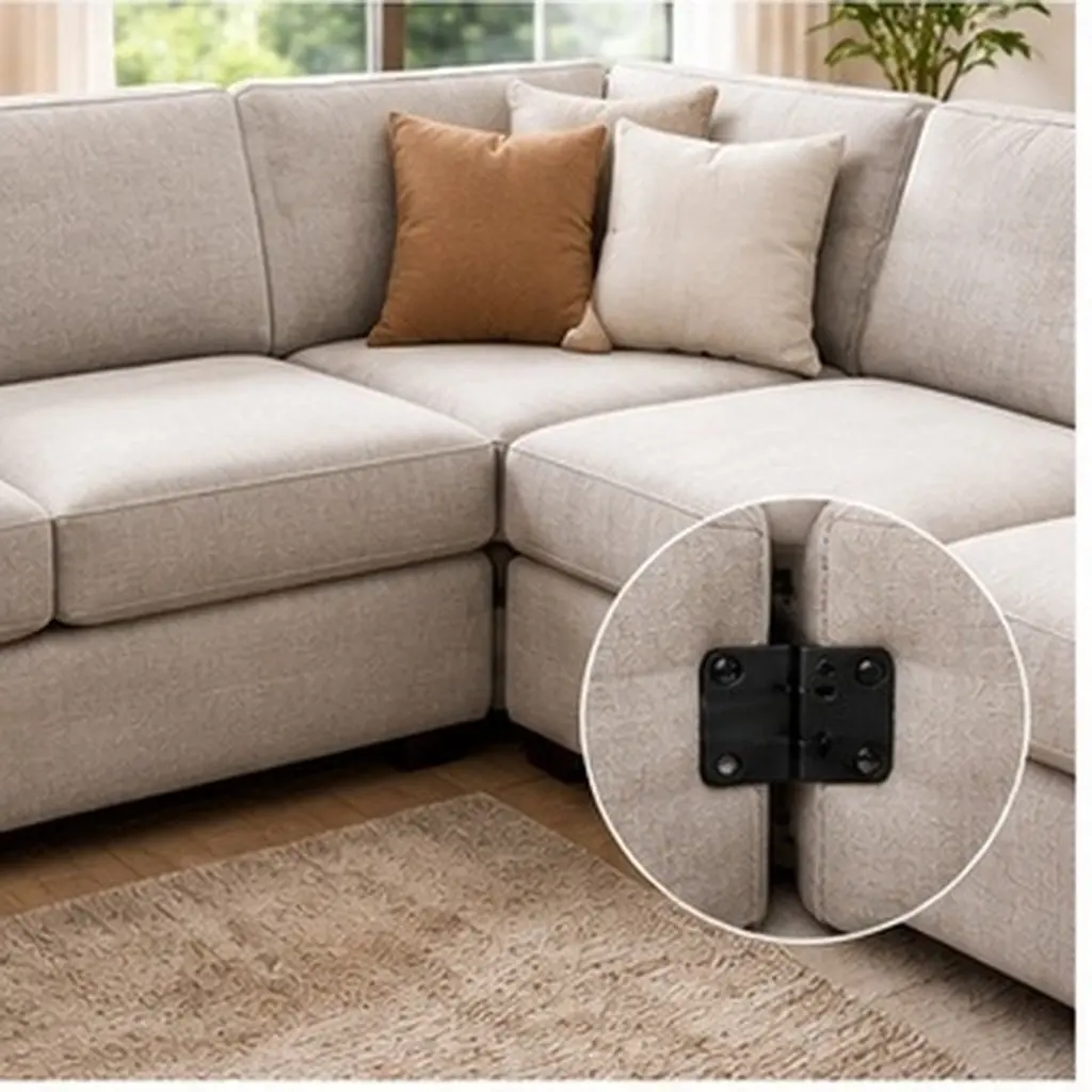 8Pcs Metal Sectional Couch Connectors Invisible Iron Furniture Clips Modular Sofa Attachment Universal Interlocking Clips