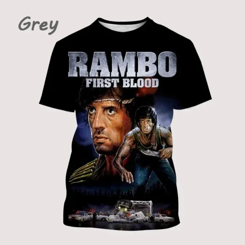 2024 New Fashion Pop Classic Movie Legend Sylvester Stallone Men\'s Short Sleeve 3D Printed Casual Crew Neck Top T-Shirt