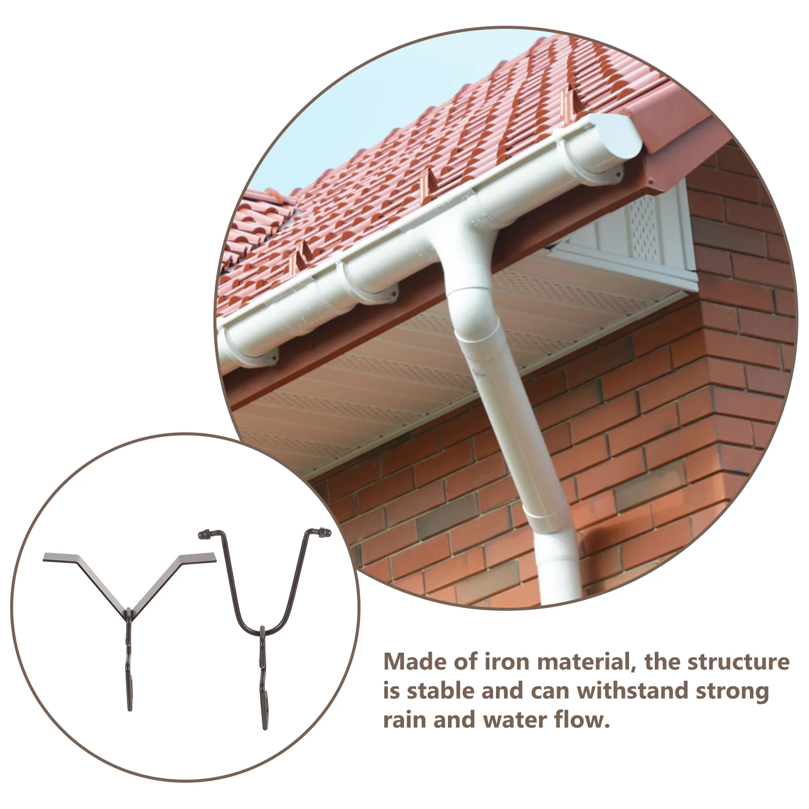 Hook Rain Chain Metal Adapter Replacement for Chains Component Installation Black Drain-