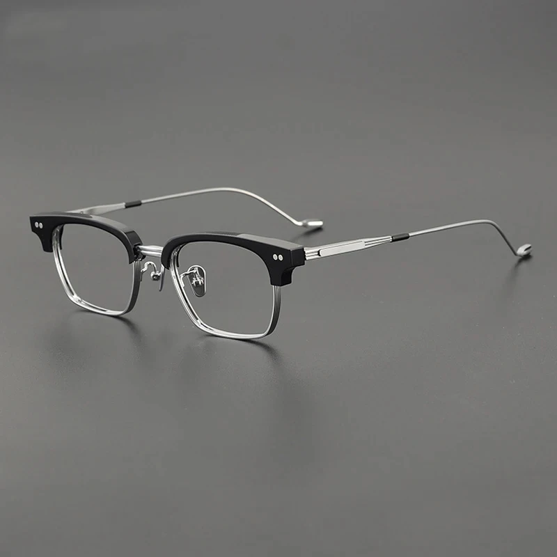 2024 New Titanium Acetate Eyeglasses Frame Men Square Retro High Quality Glasses Frame Women Korea Luxury Brand Designer Eyewear