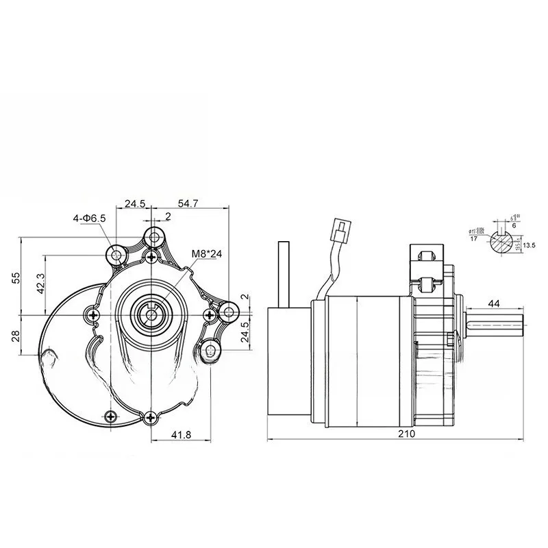 طقم تحويل محرك كهربائي منخفض السرعة 24 فولت 700 وات 12 مع عصا التحكم