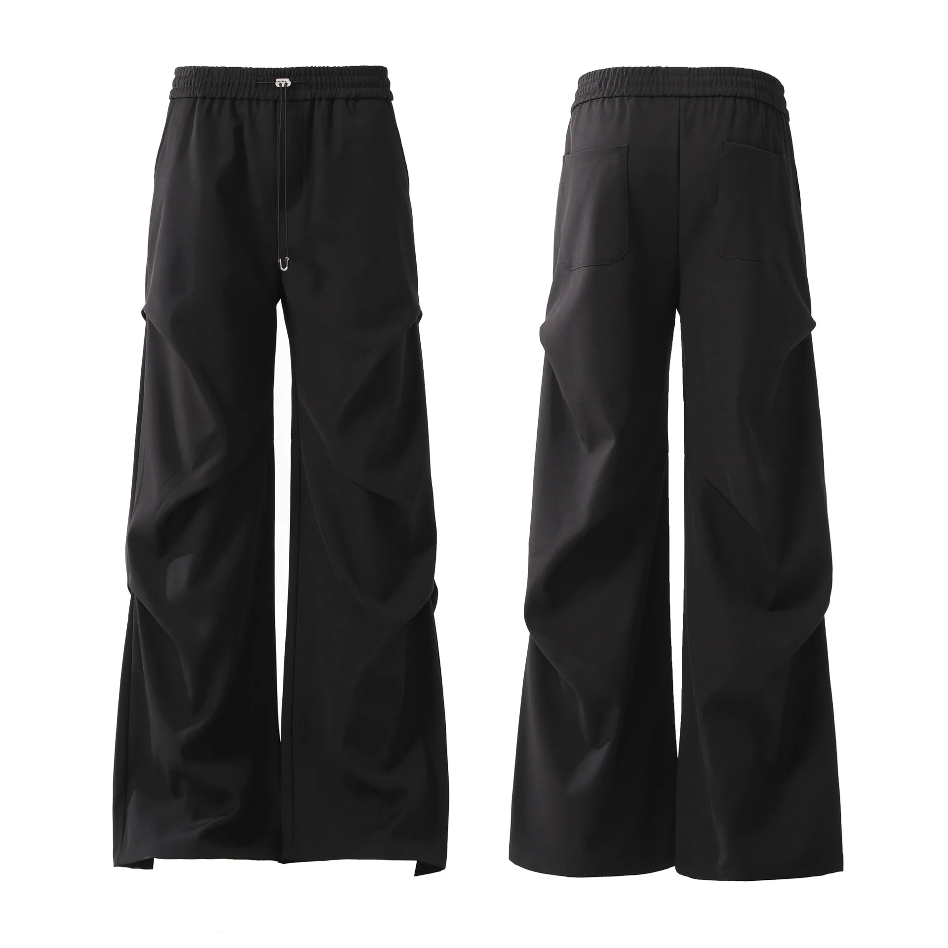 Pantaloni casual a pieghe americani alla moda per uomo e donna High Street Design alla moda Senso sciolto dritto cadente