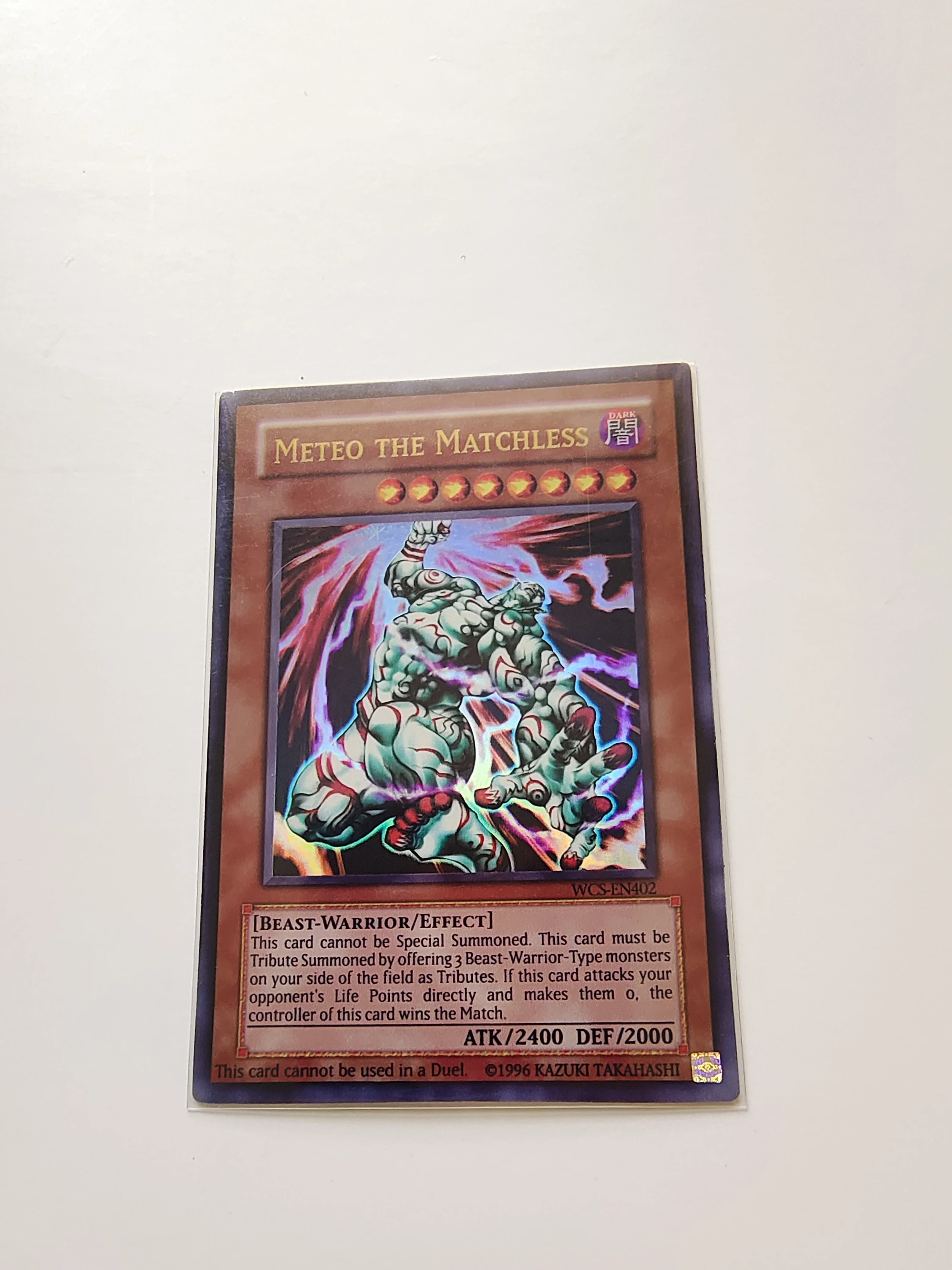 Yu Gi Oh Ultra Rare/UR TCG Meteo the Matchless(WCS-EN402) Board Game English Gift Collection Toy Card (Not Original)