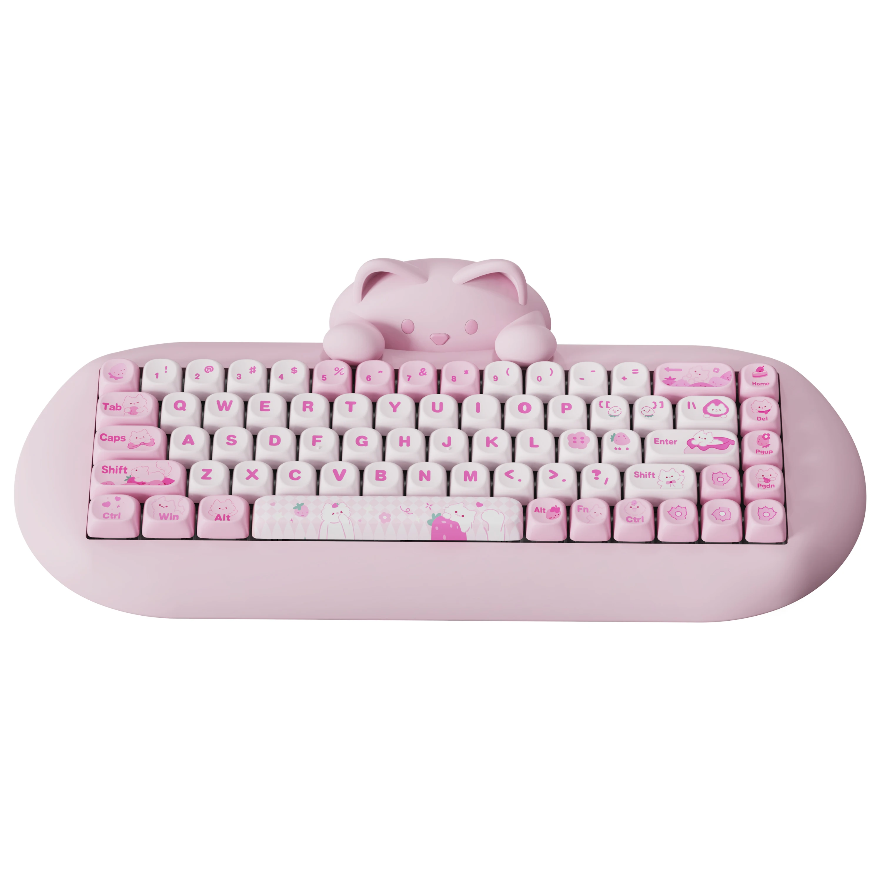 Yunzii-かわいい猫シリコン人間工学に基づいたワイヤレスキーボード