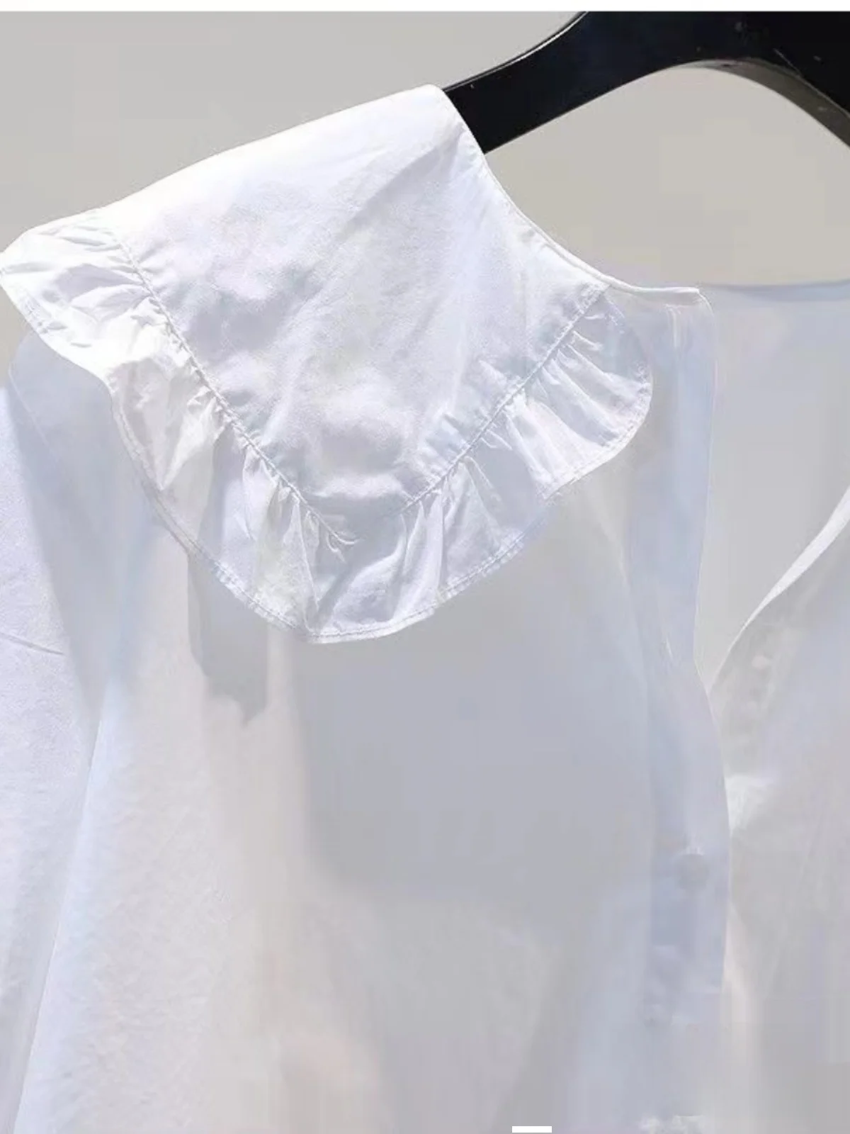 

Белая женская одежда из чистого хлопка, летняя антивозрастная европейская модная корейская версия, свободная посадка с пуговицами