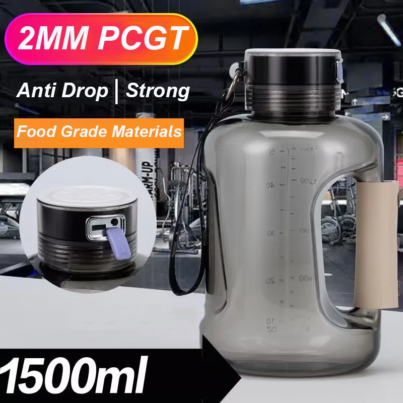 Generador de agua de hidrógeno portátil, botella de agua deportiva anticaída y fuerte, 1.5L de agua potable de hidrógeno