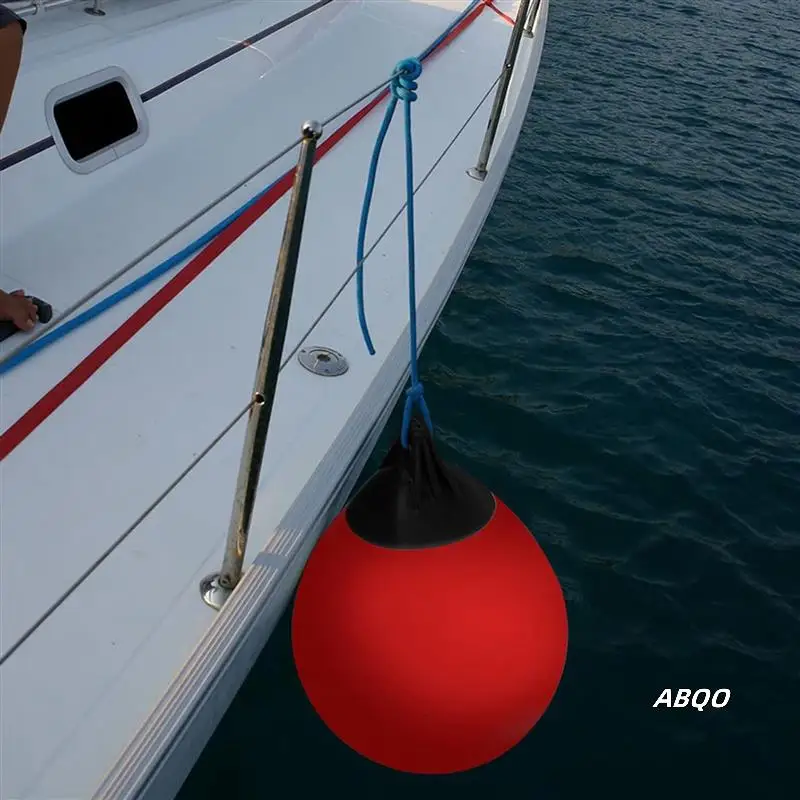 

2X Heavy Duty PVC Boat Fenders Ball Round Anchor Buoy Dock Bumper Ball Inflatable Protection Marine Mooring Buoy Red
