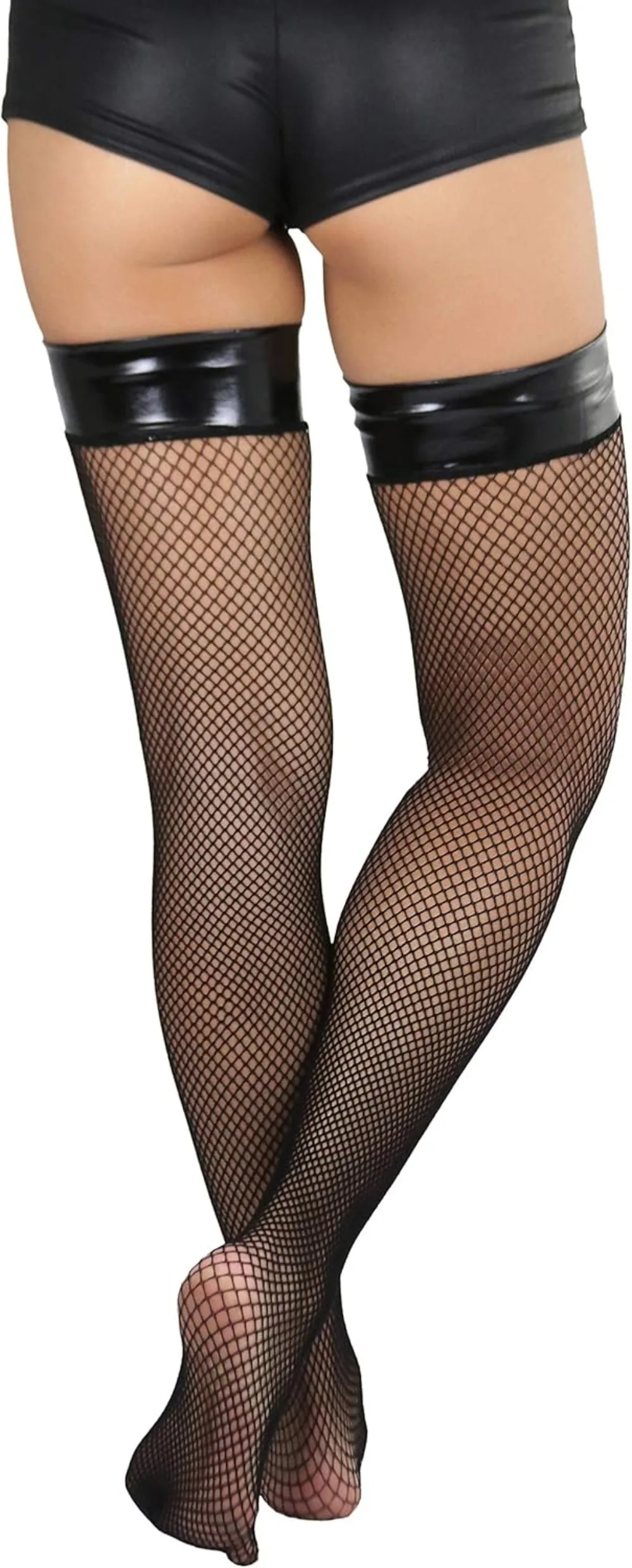 Sexy Damen-Overknee-Strümpfe aus Nylon mit feinem Netzdesign