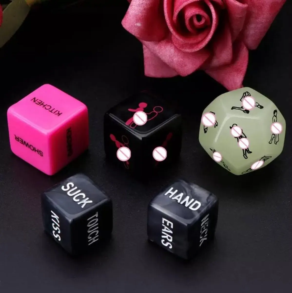 Noctilucent eróticos amantes Dice Set, Fun Adult Love Posture, Jogo Casal, Sex Game, Amantes Posição, Romantic Party Toys, 6 pcs, 5 pcs, 4 pcs, 1pc