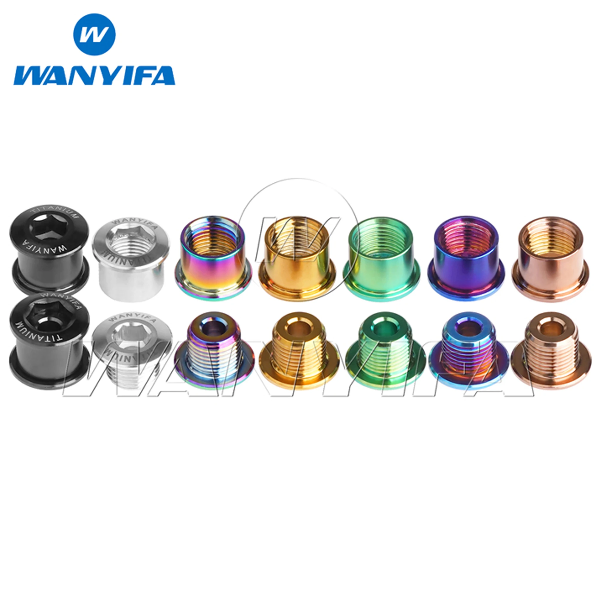 Wanyifa Titanium Crank Bolt M8x6.5mm Bicycle Crankset Chainwheel Screw for Road MTB Bike Chainring Plate Cap Cycling Parts