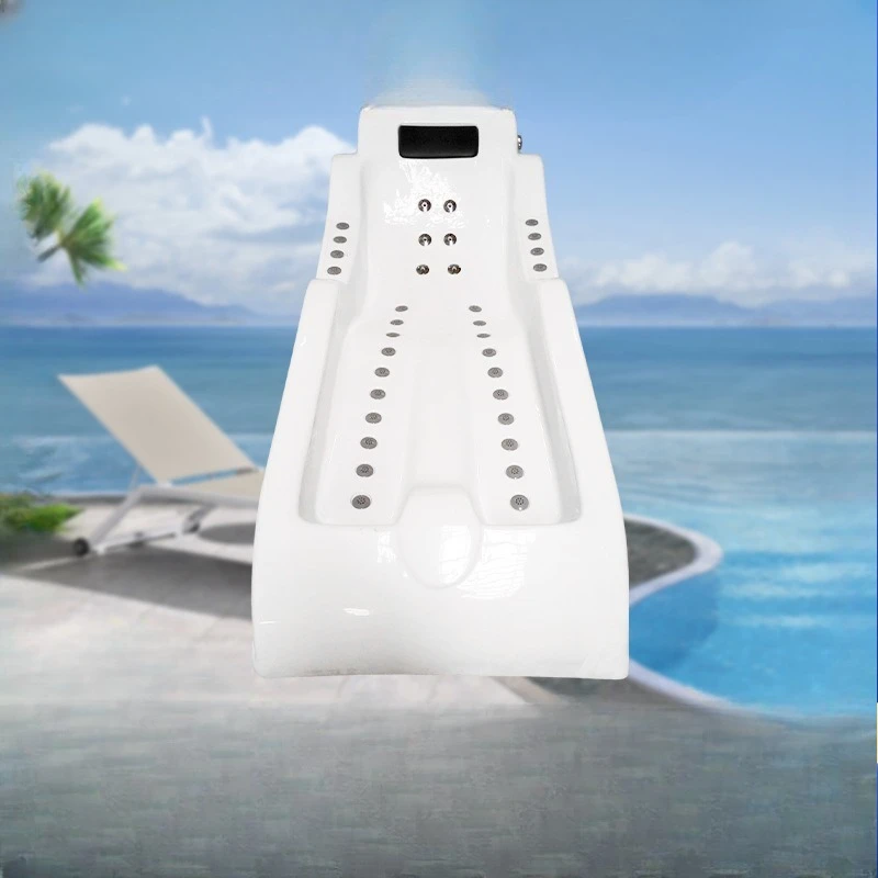 

Acrylic luxury space integrated underwater bed spa massage recliner equipment swimming pool hot spring bed