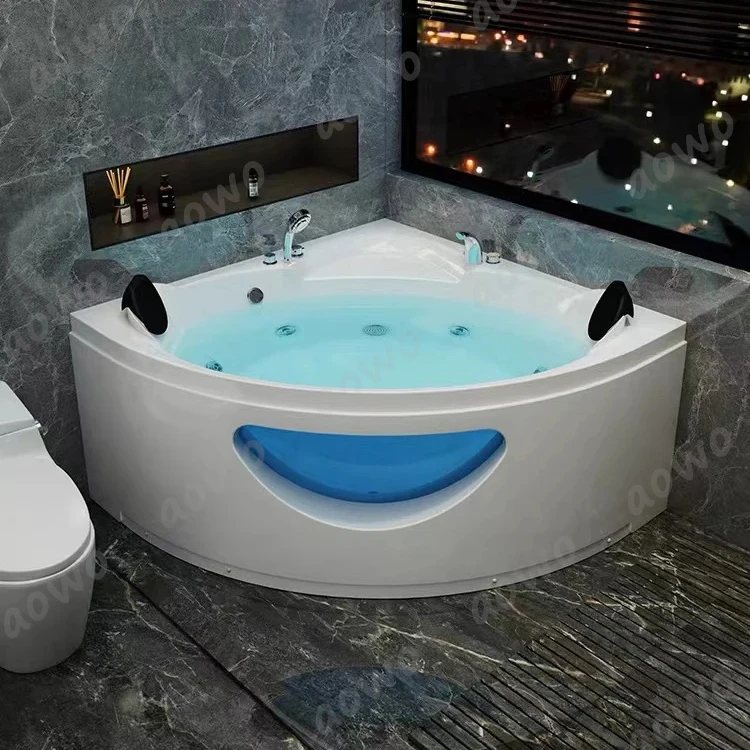 2 Person Corner Hot Heatering Lingxiao Motor air Bubble Bathtub Pvc whirlpool Yacussis Vasca Hydromassage Factory Sale Bathtubs