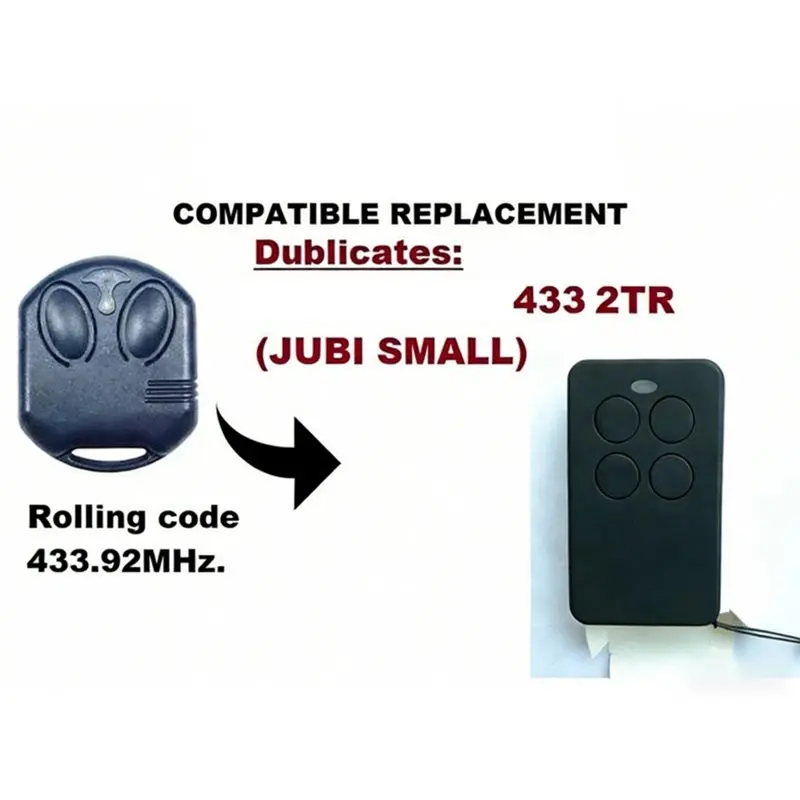 B27B Garage Door Remote Control Garage Door Opener For FADINI JUBI 433-2 JUBI 433-4 JUBI 433-2TR Handheld Transmitter