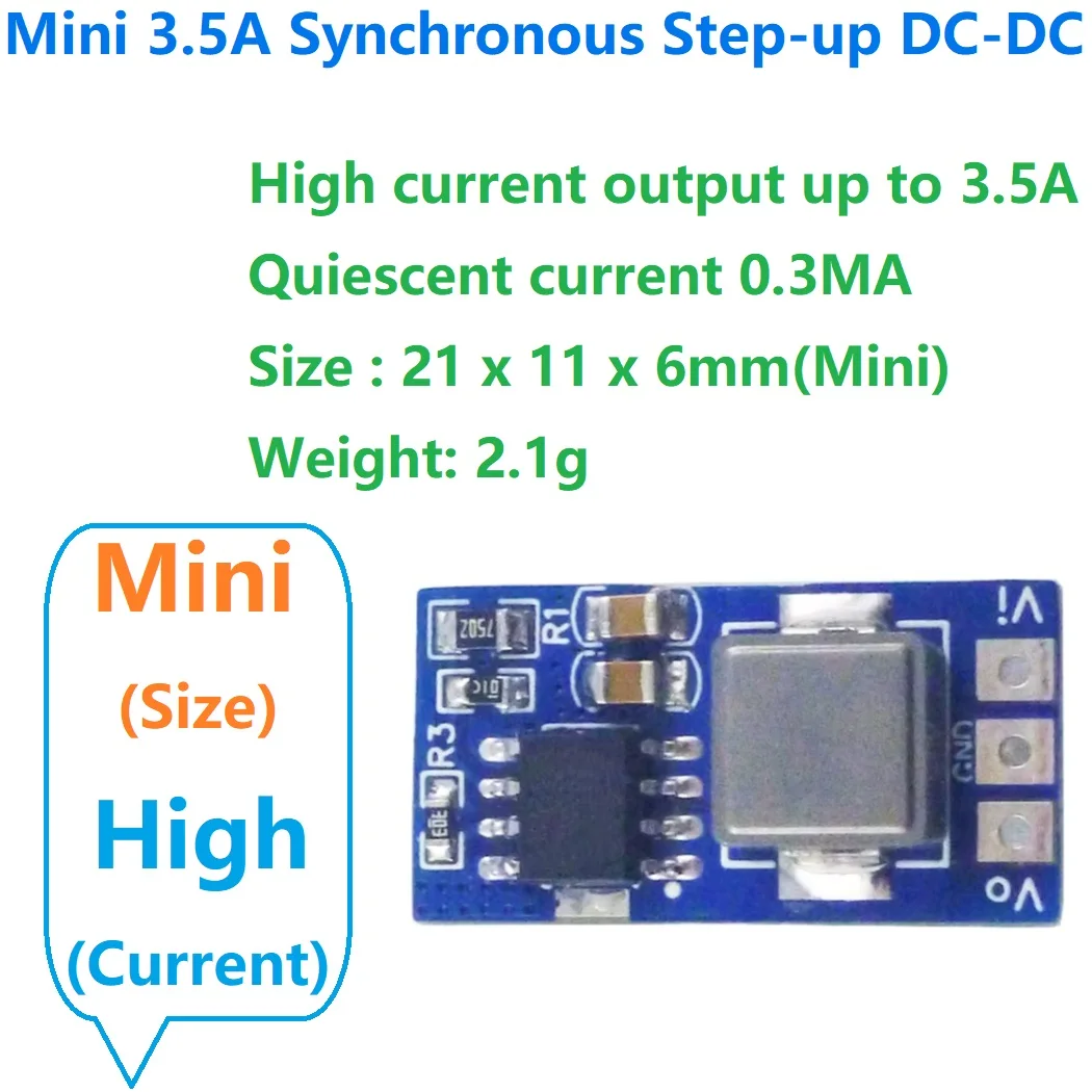 

ND3A05SD 3V 3.3V 3.7V to 4.2V 5V DC-DC Converter for Arduino PI ESP32 Wifi QC PD 17W Synchronous Boost Regulator Module