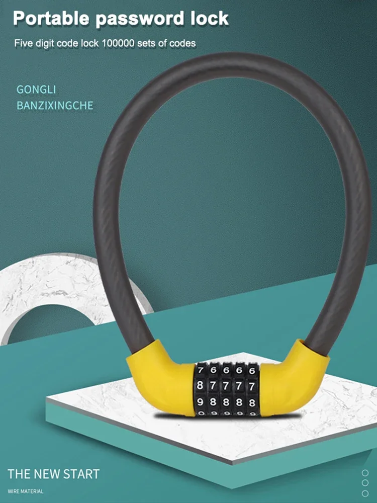 5 أرقام رمز الجمع قفل الدراجة سبائك الزنك دراجة قفل أمان الجبلية جهاز مضاد للسرقة المعدات الأساسية لعجلتين #4