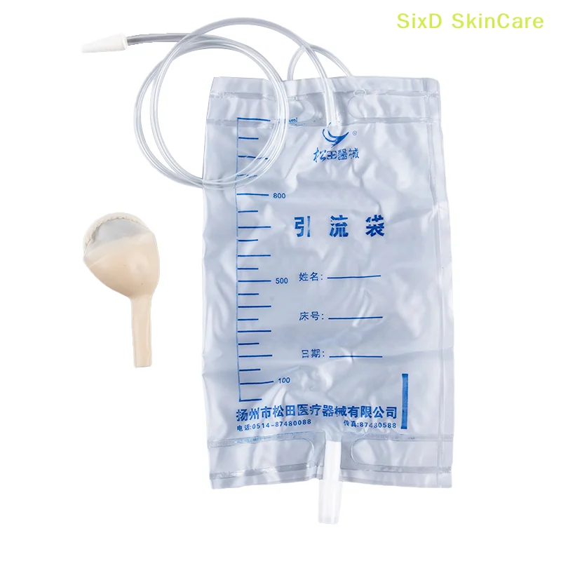 5Pcs Medical Latex Sleeve Type Urine Bag Male Drainage Catheter Collector 1000ML