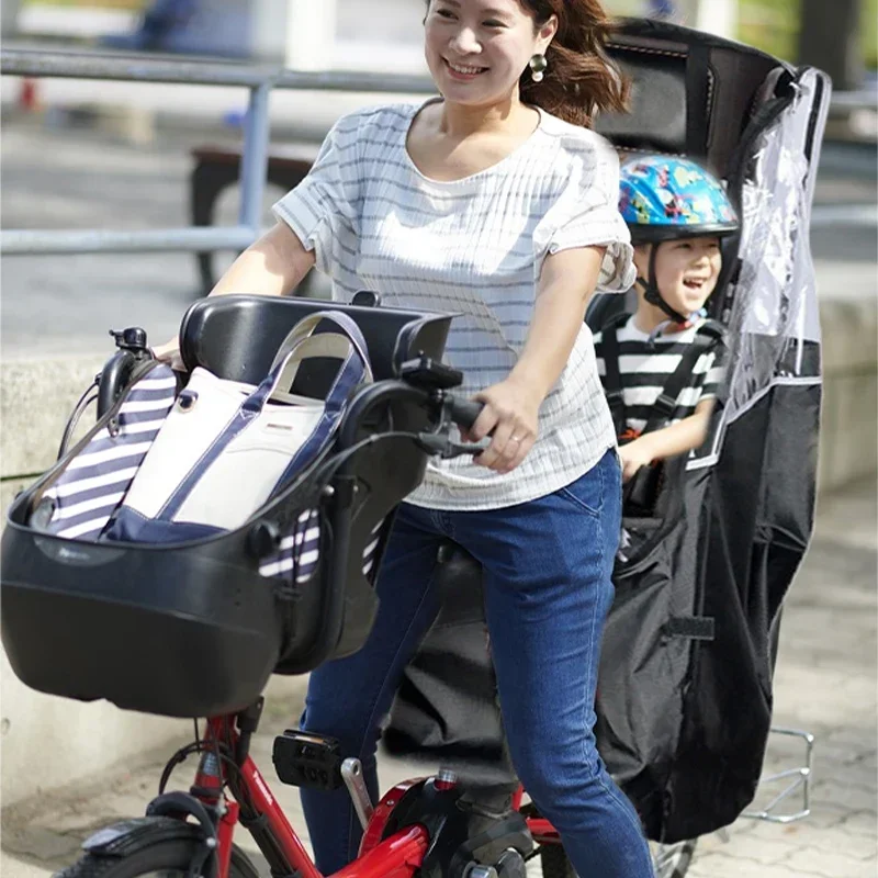 Bicycle Rear Seat Rain Cover Bike Children's Seat Rain Canopy Waterproof Coldproof Protector Cover with Transparent Window