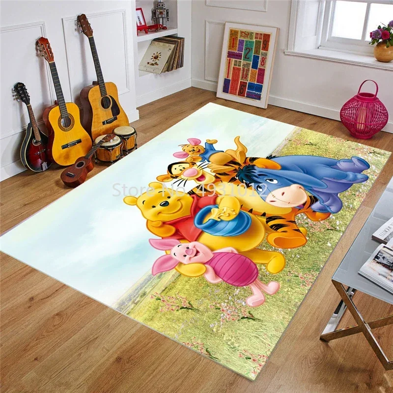 Disney Marie Cat Winnie Pool Friends Rug  for Baby Kids Bedroom Living Room Carpet Non-slip Mat Home Floor Decoration