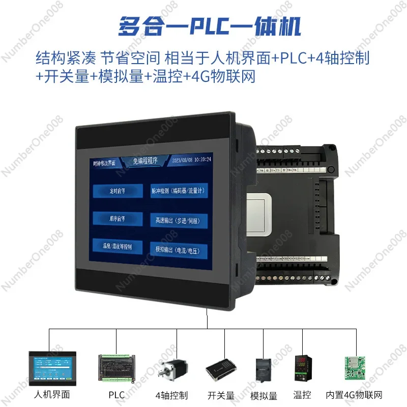 

Industrial Touch Screen PLC Controller | 4.3/7/10" HMI Control Panel with Temperature Regulation | Integrated Automation System