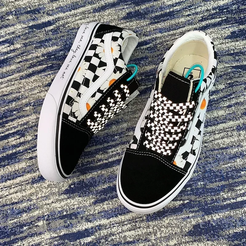 Flat Checkerboard Shoelaces for Sneakers AF1 Classic Wave Shoelaces Sports Casual Canvas Basketball Tennis Shoes Laces Women Men