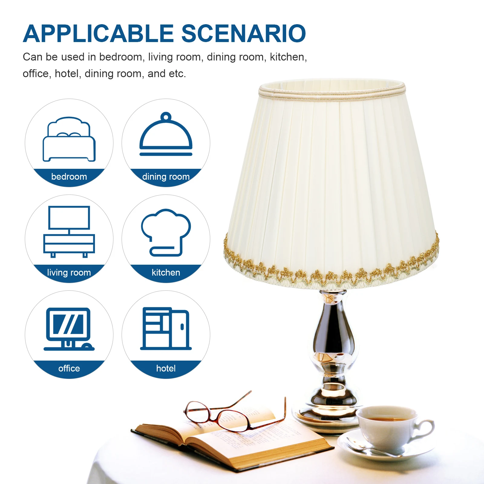 

Cloth Drum Lamp Shade Vintage E27 Base For Table Desk Floor Wall Light Fixture Replacement Cover Decor Lighting Accessory