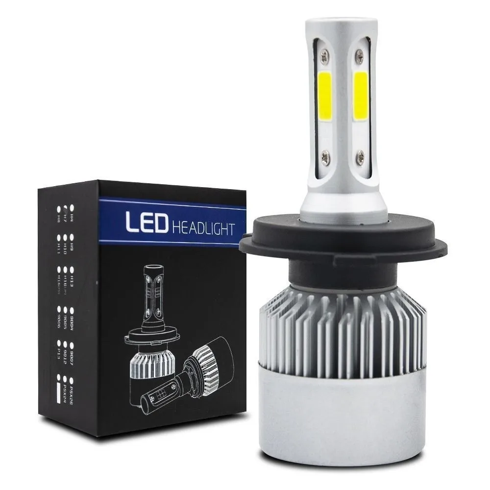 

2 Pcs 9-36V Voltage LED Headlight Bulbs Plug Play Low High Beam Car Headlight Bulbs 200M Lighting Range 360beam