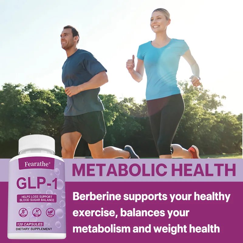 GLP-1 Supplement with Berberine, Green Tea Extract, Supports Metabolism, Blood Sugar Balance & Healthy Weight, 120 Capsules