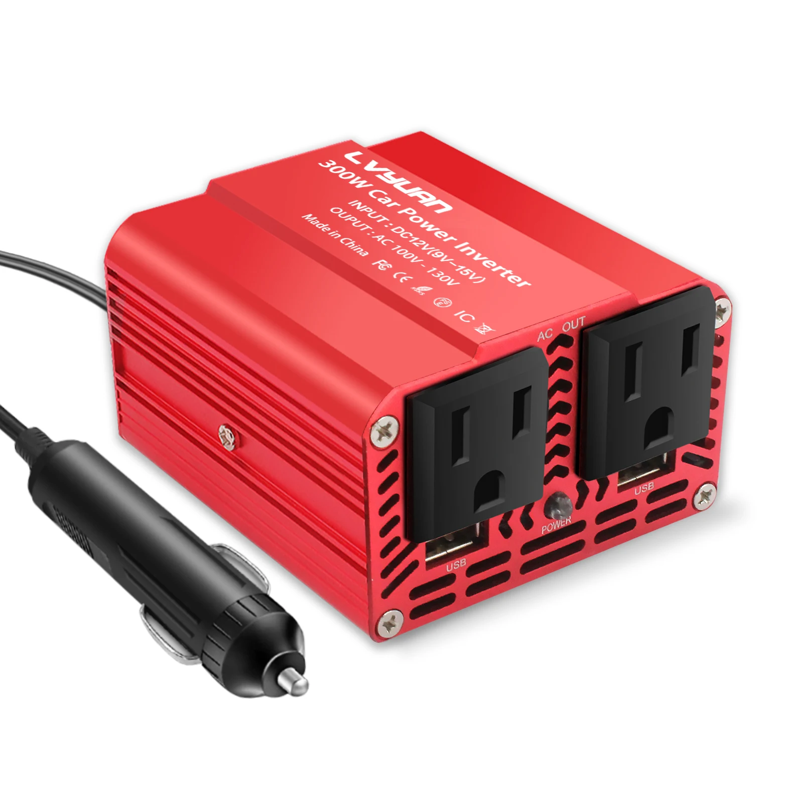 Lvyuan 150W/200W DC 12V to AC 110V Vehicle Mobile Power Converter Stock Available Car Inverter with 3.1A USB Inversor Onduleur