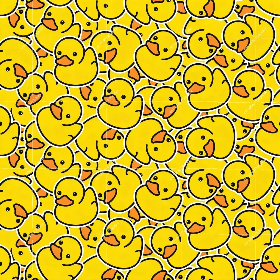 

Yellow Duck Print Plush Cotton Slippers, Warm Casual Bedroom Shoes for Men Women