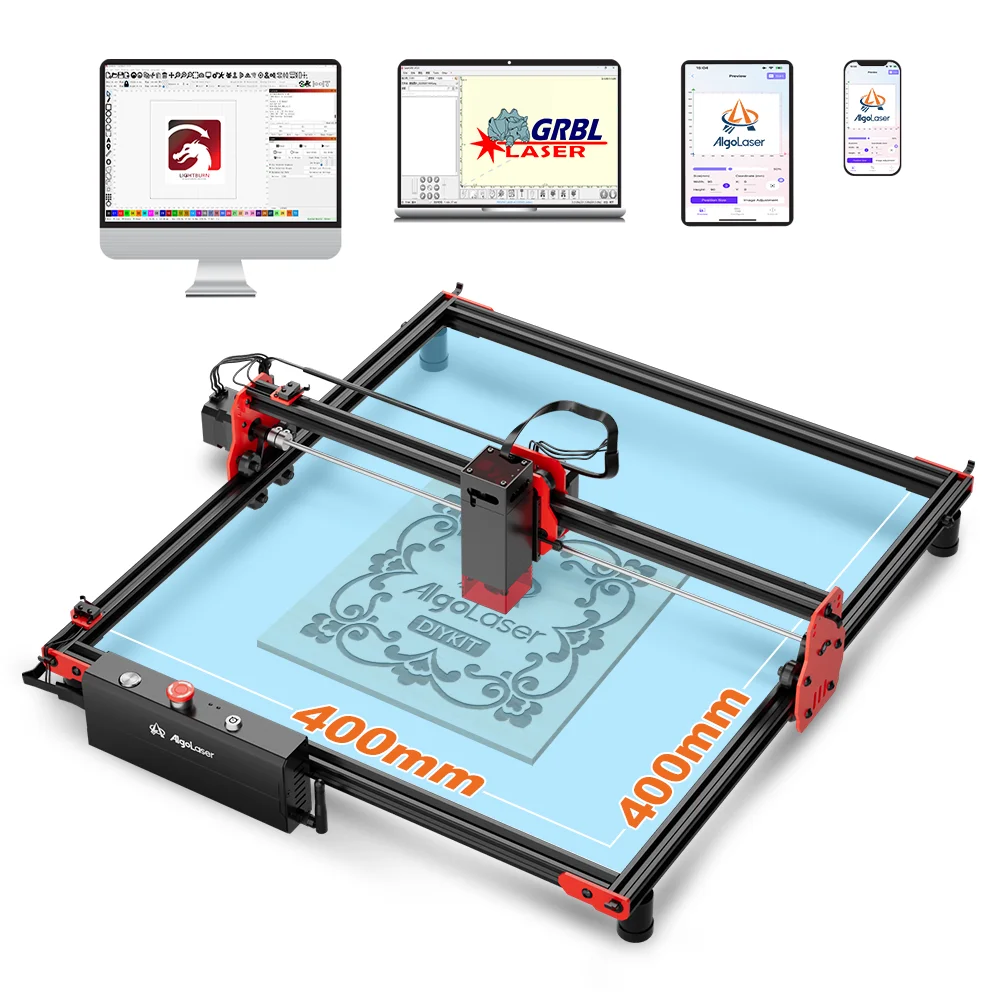 AlgoLaser-cortador de grabado láser de escritorio con Wifi, Control sin conexión, 40x40cm, KIT de herramientas DIY, potente máquina de grabado de